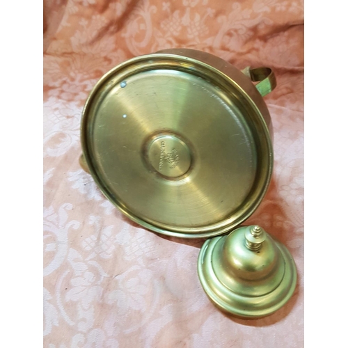 394 - Vintage Style Brass Kettle with Wood Handle