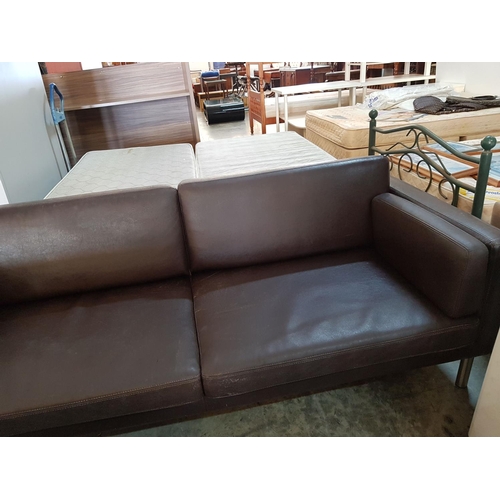 407 - Dark Brown Leather Effect 2 - Seater Sofa