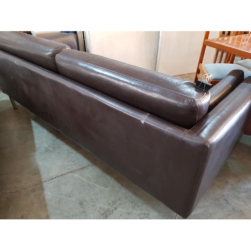 407 - Dark Brown Leather Effect 2 - Seater Sofa