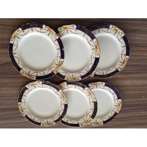 410 - Alfred Meakin Armpny Solway Set of 6 x Porcelain Cake Plates