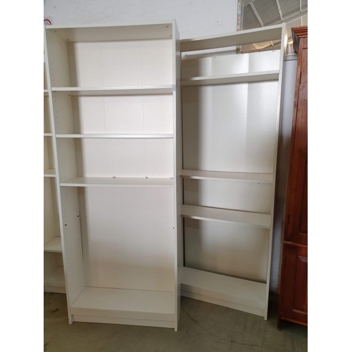 452 - Pair of White Bookcase with Adjustable Shelves (80cm x 8cm x 203cm) (2)