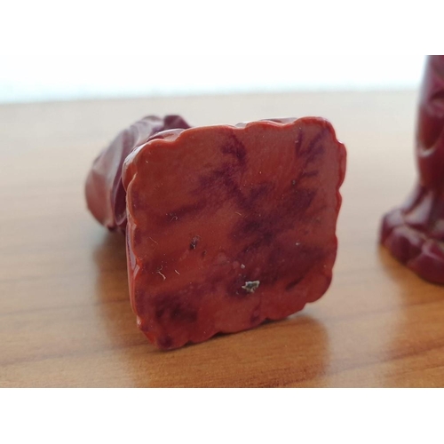 32 - 3 x Nestuke Style Orients Figures Red Made from Resin Approx H:5-6cm (3)