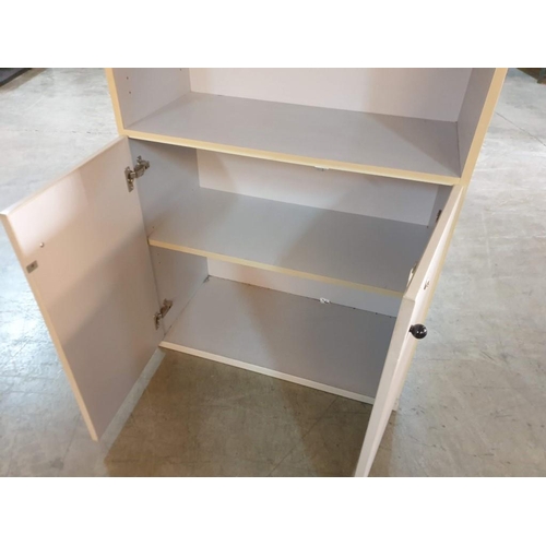 358 - Light Grey Colour Bookcase Over Cupboards (80cm x 40cm x 151cm)