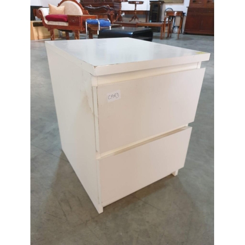 368 - White 2 - Drawer Bedside Unit (40cm x 48cm x 55cm)