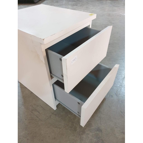 368 - White 2 - Drawer Bedside Unit (40cm x 48cm x 55cm)