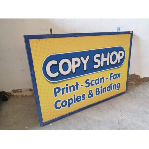 466 - Metal Frame Hanging Shop Sign (Blue Finish) Double Sided and You can Priny Sticker to Recover (150cm... 