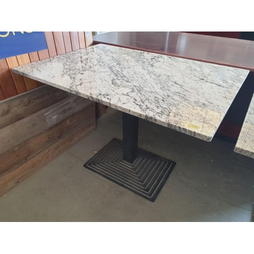 469 - Rectangular Marble Top Table with Weighted Metal Pedestal Leg (110cm x 75cm x 75cm)