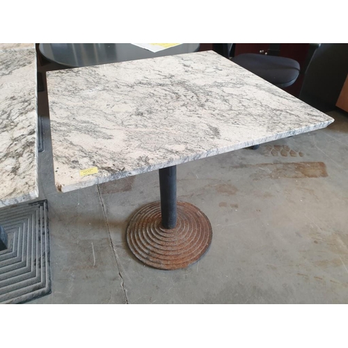 472 - Square Marble Top Table with Weighted Pedestal Legs (75cm x 75cm x 75cm)