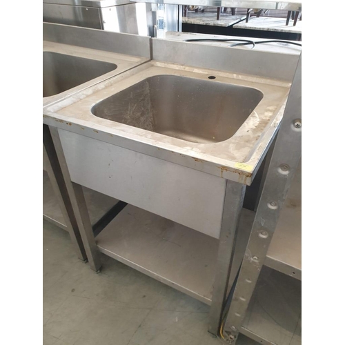 492 - Stainless Steel Sink Unit with Lower Shelf (70cm x 70cmx 87cm)