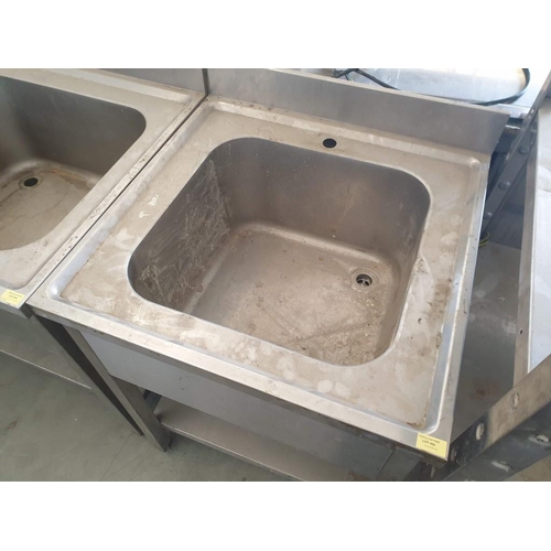 492 - Stainless Steel Sink Unit with Lower Shelf (70cm x 70cmx 87cm)