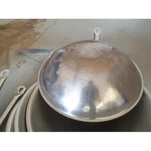 493 - Approx 20 x Stainless Steel Woks (Ø 38cm)