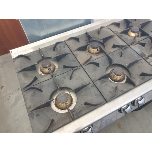 500 - Stainless Steel Commercial 6 - Burner Gas Hob (120cm x 76cm x 30cm)