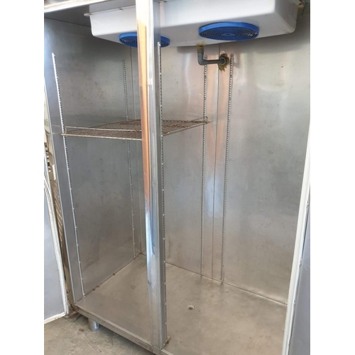 594 - Stainless Steel Double Door Commercial Fridge (137cm x 83cm x 220cm) *Working when Lotted but not LC... 