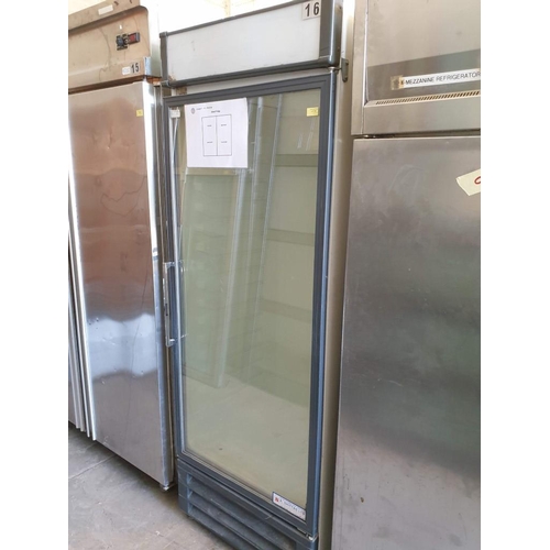 595 - Daewoo Glass Fronted Fridge, FRS-600RP (74cm x 80cm x 203cm) *Working when Lotted*