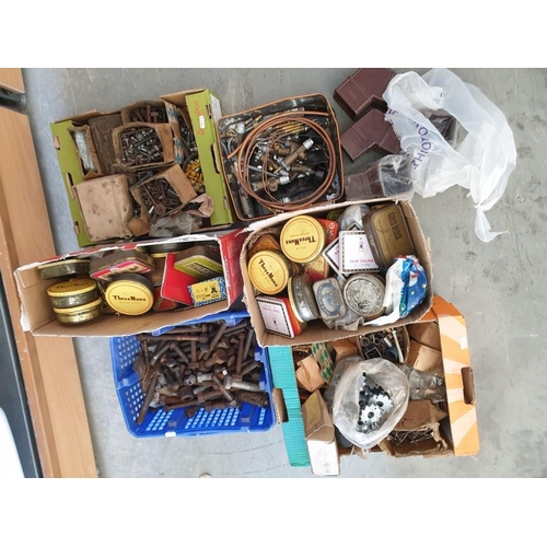 614 - Large Qty of Assorted Nuts, Bolts, Screws, Washers, Gas Fittings etc (6 x Various of Boxes)