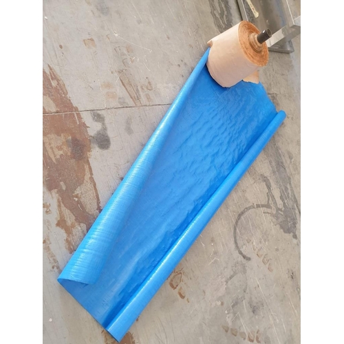 623 - Roll of Blue Plastic Sheeting and Roll of Paper (2)