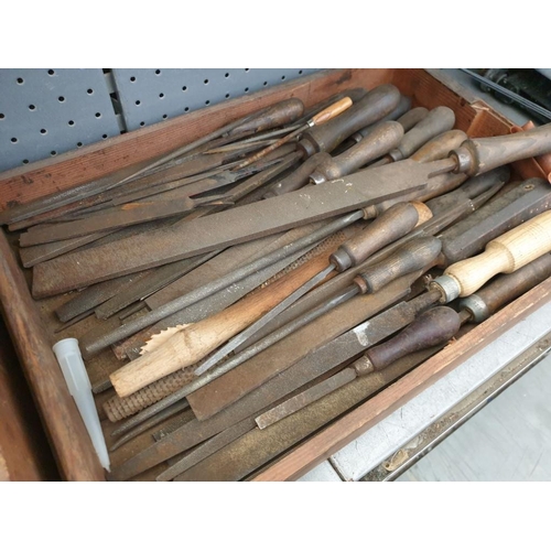 625 - Wooden Box of Files and Box of Angle Grinder Discs and Brushes (2)