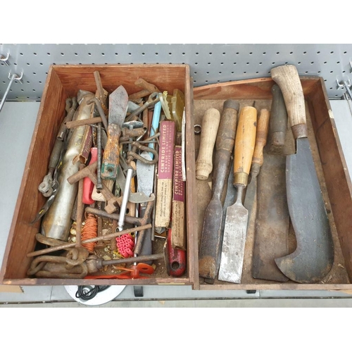 630 - Various of Tools; Axe, Chisels etc