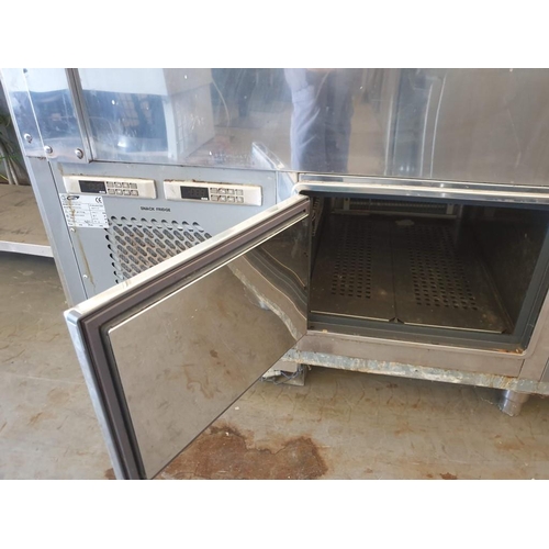 640 - 2 x Adjoining Clam Stainless Steel and Glass Display Fridges with Fridge Cupboard or Drawer, Model; ... 