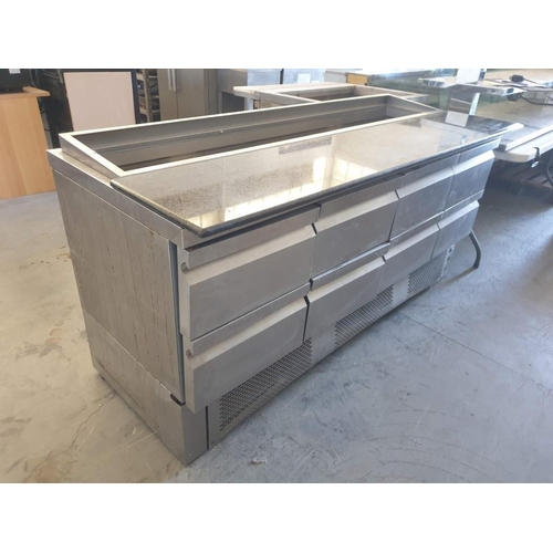 642 - Stainless Steel Chiller Table with 8 - Drawers and Marble Salad Preparation Top (Model TR-187-S), (1... 