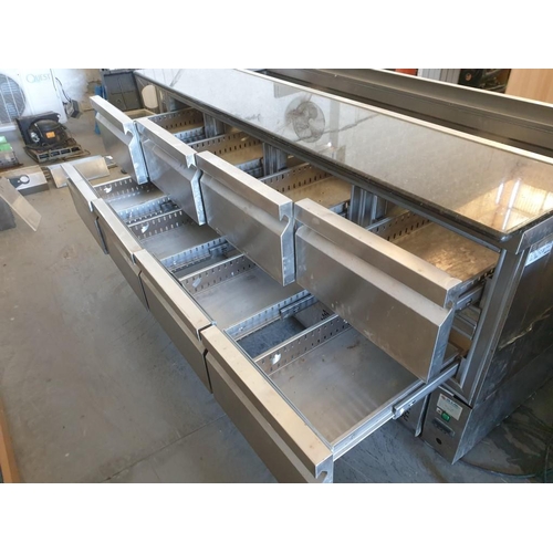 642 - Stainless Steel Chiller Table with 8 - Drawers and Marble Salad Preparation Top (Model TR-187-S), (1... 