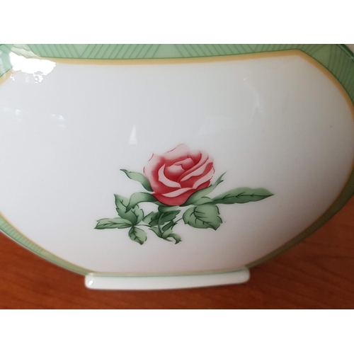 800 - Hutschenreuther (Germany) Porcelain Vase with Rose Patter (15cm x 13.5cm) in Box