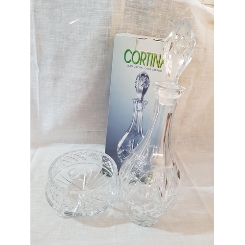 801 - Bohemia Crystal (Czech Republic) Decanter and Sweet Bowl