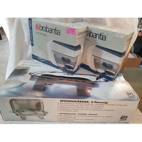 802 - Brabantia - 2 x Food Warmers and Food Warmer with Serving Dish and Lid