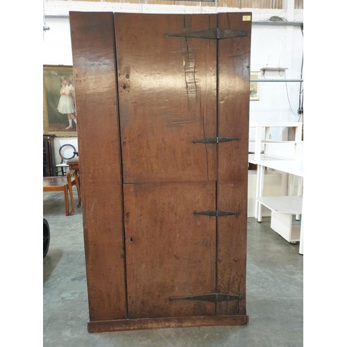 326 - Antique Solid Wood Cupboard with 2 - Doors and Internal Shelves (87cm x 32cm x 165cm)