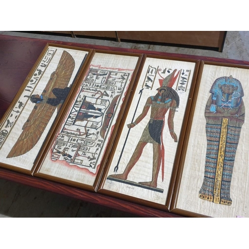 815 - 4 x Framed Egyptian Papyrus Pictures