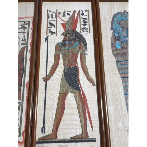 815 - 4 x Framed Egyptian Papyrus Pictures