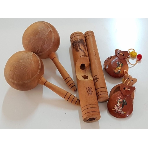 828 - Traditional Wooden Hand Craft Musical Instruments