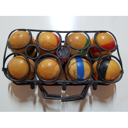 833 - Set of 8 x Wooden French Boules Balls in Plastic Case