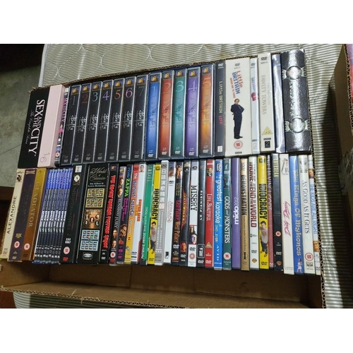 341 - Large Box with Qty of DVD's inc; Box Sets Angel, Buffy the Vampire Slayer, Sex in the City Little Br... 