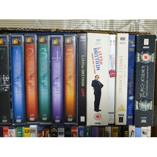 341 - Large Box with Qty of DVD's inc; Box Sets Angel, Buffy the Vampire Slayer, Sex in the City Little Br... 