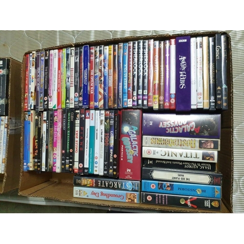 342 - Large Box with Qty of Assorted DVD's and Some VHS