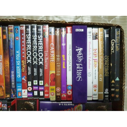 342 - Large Box with Qty of Assorted DVD's and Some VHS