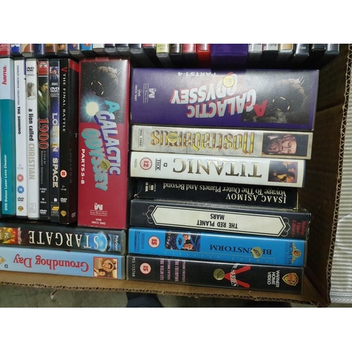 342 - Large Box with Qty of Assorted DVD's and Some VHS