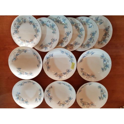 413 - Breakfast Set; 6 x Bowls (Ø18cm) and 6 x Side Plates (Ø17cm) Royal Kent 