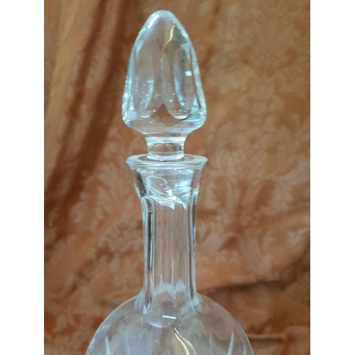 416 - Brandy Crystal Decanter with Stopper (Stopper Chipped)