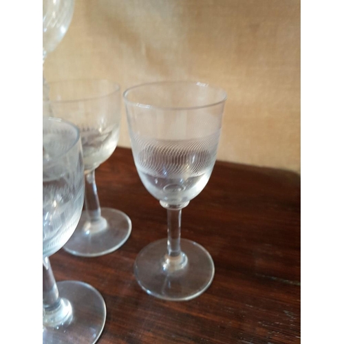 439 - Vintage Engraved Various of Glasses (x10)