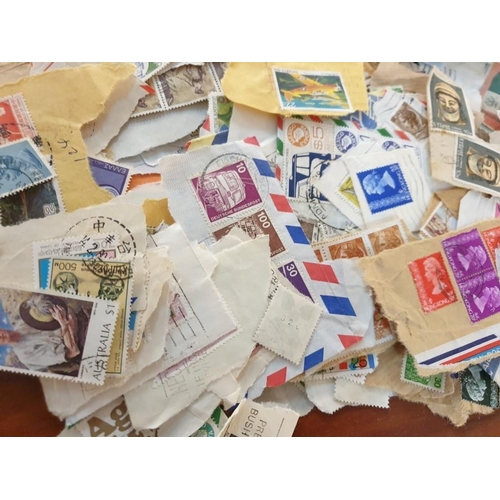 86 - Tin with Qty of Assorted World Postage Stamps inc Many Cyprus / Cypriot