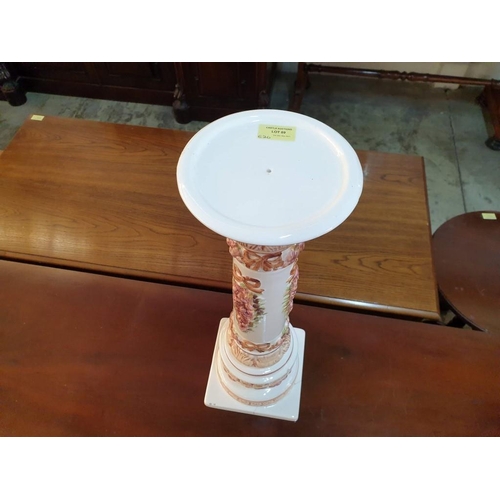 89 - Porcelain Jardiniere Stand / Pedestal (Column) with Floral Decoration, Made by 