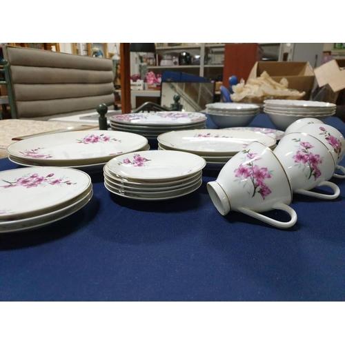 107 - Qty of Tableware with Floral Designs, Three Patterns, Assorted Plates, Bowls & Cups