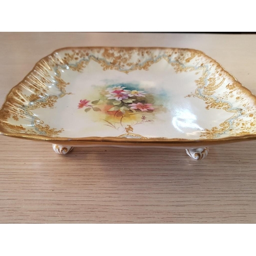 157 - Antique Doulton Burslem Porcelain Dishes (Square on Legs 21cm x 21cm and Heard 26.5cm x 21.5cm RD No... 