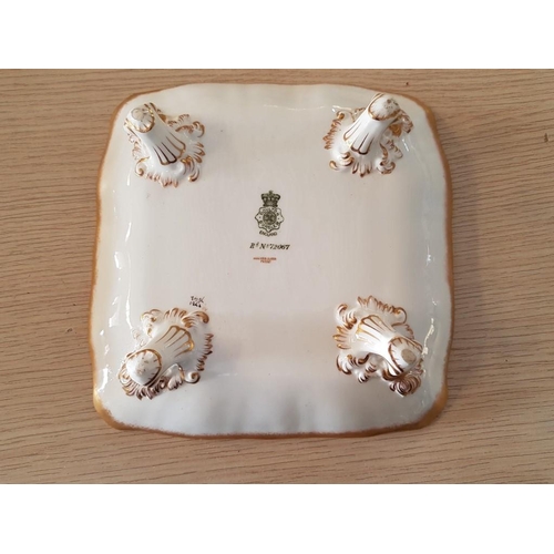 157 - Antique Doulton Burslem Porcelain Dishes (Square on Legs 21cm x 21cm and Heard 26.5cm x 21.5cm RD No... 