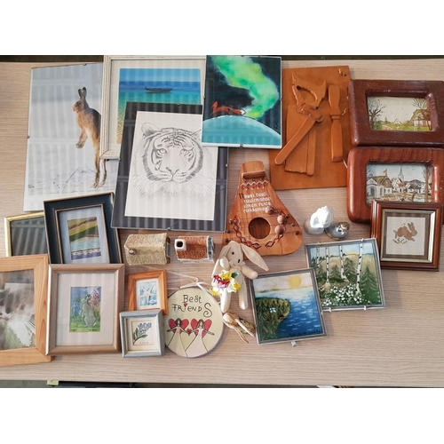 428 - Box of Assorted Items inc; Pictures, Wall Decorative Plaques, Framed, Figurines etc