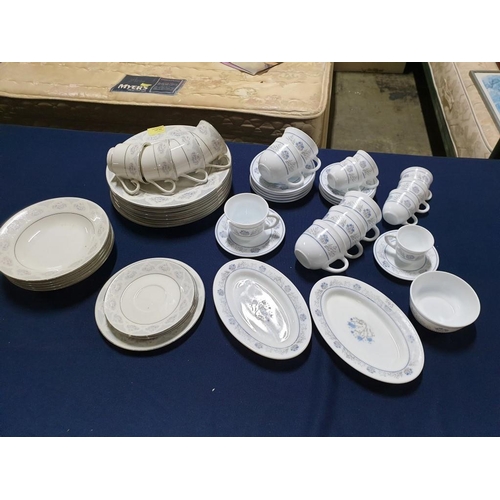 545 - Qty of Tableware in 2 x Patterns inc; Plates, Bowls, Cups & Saucers