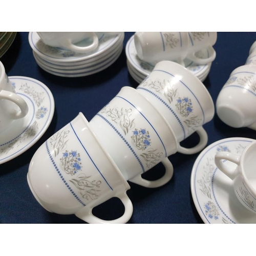 545 - Qty of Tableware in 2 x Patterns inc; Plates, Bowls, Cups & Saucers