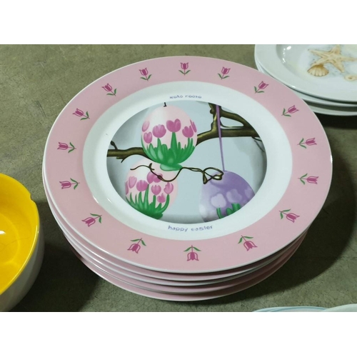 546 - Large Qty of Assorted Plates and Bowls inc 6 x Happy Easter Plates, Various of Christmas Plates etc